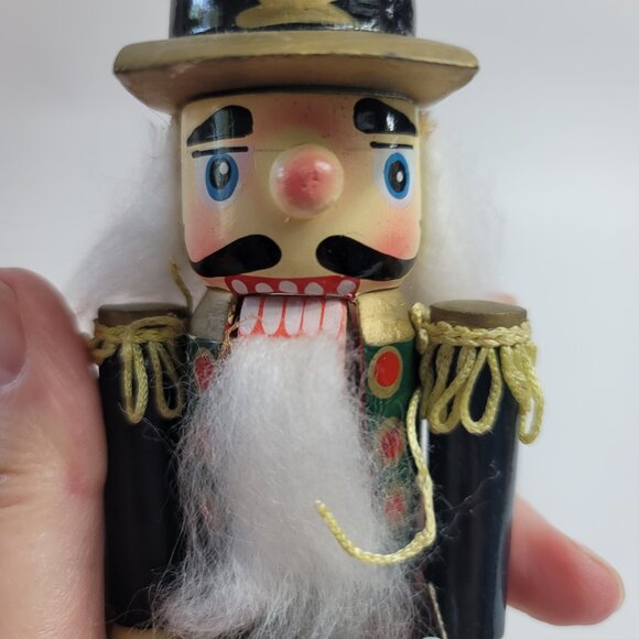 Vintage Santa's Workbench Nutcracker Toy Soldier in Uniform with Drums - Picture 5 of 11